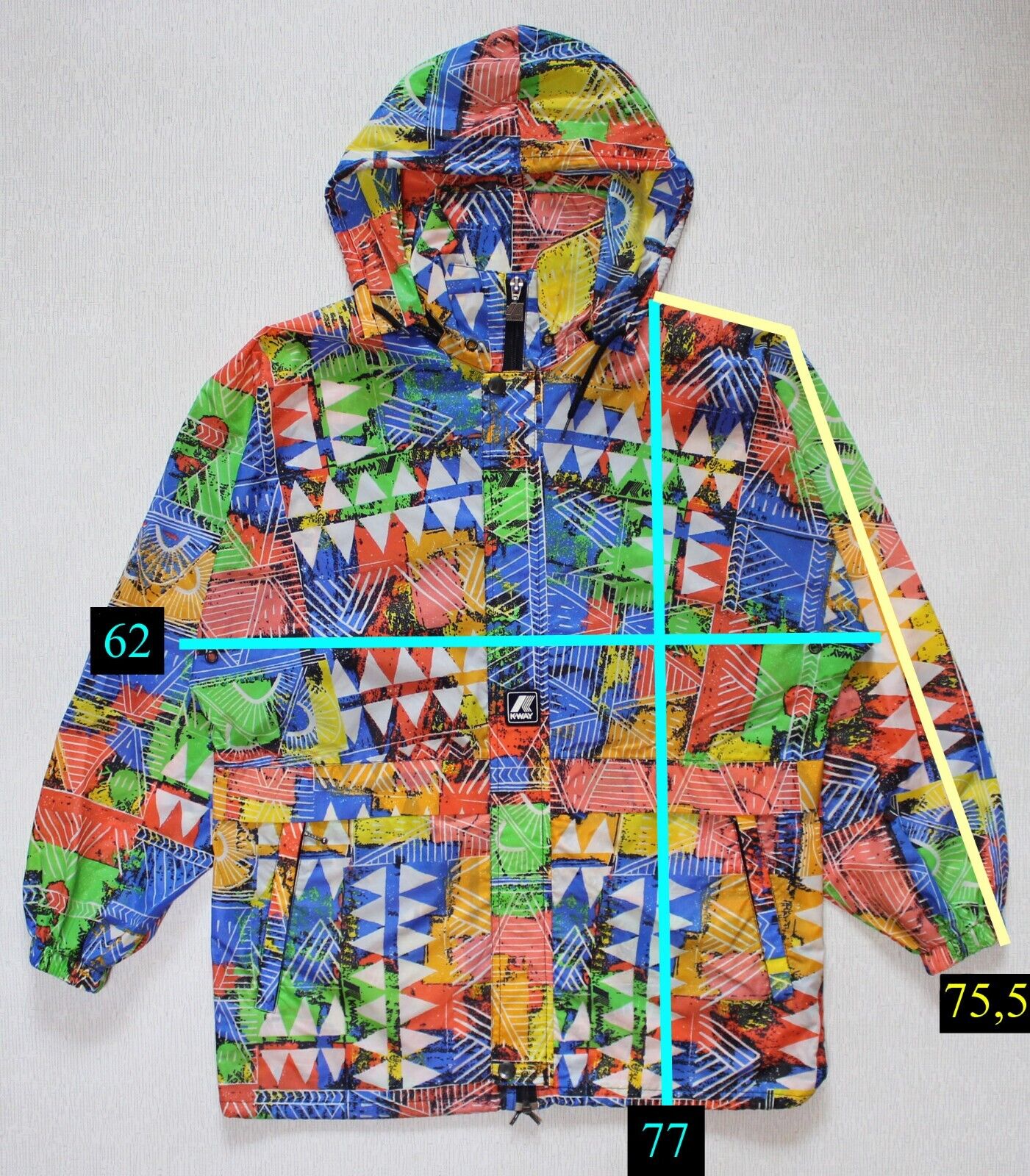 Men's Vintage K-Way Packable Jacket Windbreaker A… - image 19