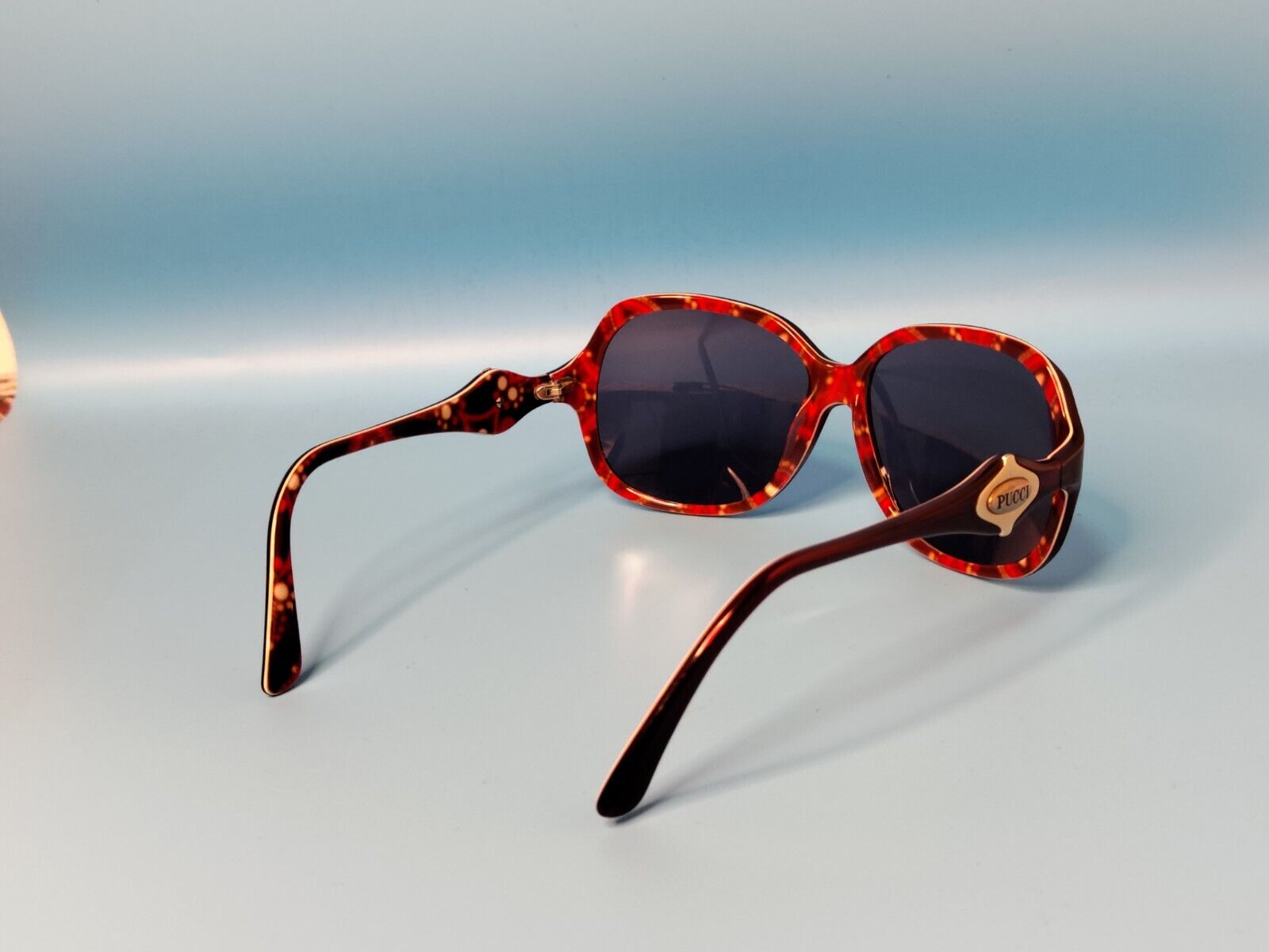 VINTAGE EMILIO PUCCI DARK RED ACETATE SUNGLASSES … - image 9