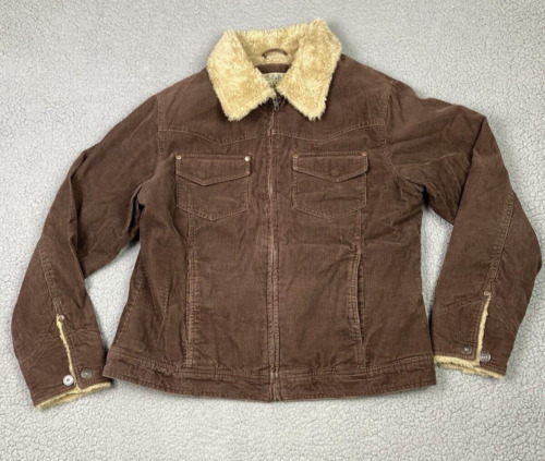 Cabelas Jacket Womens Large Brown Corduroy Sherpa 