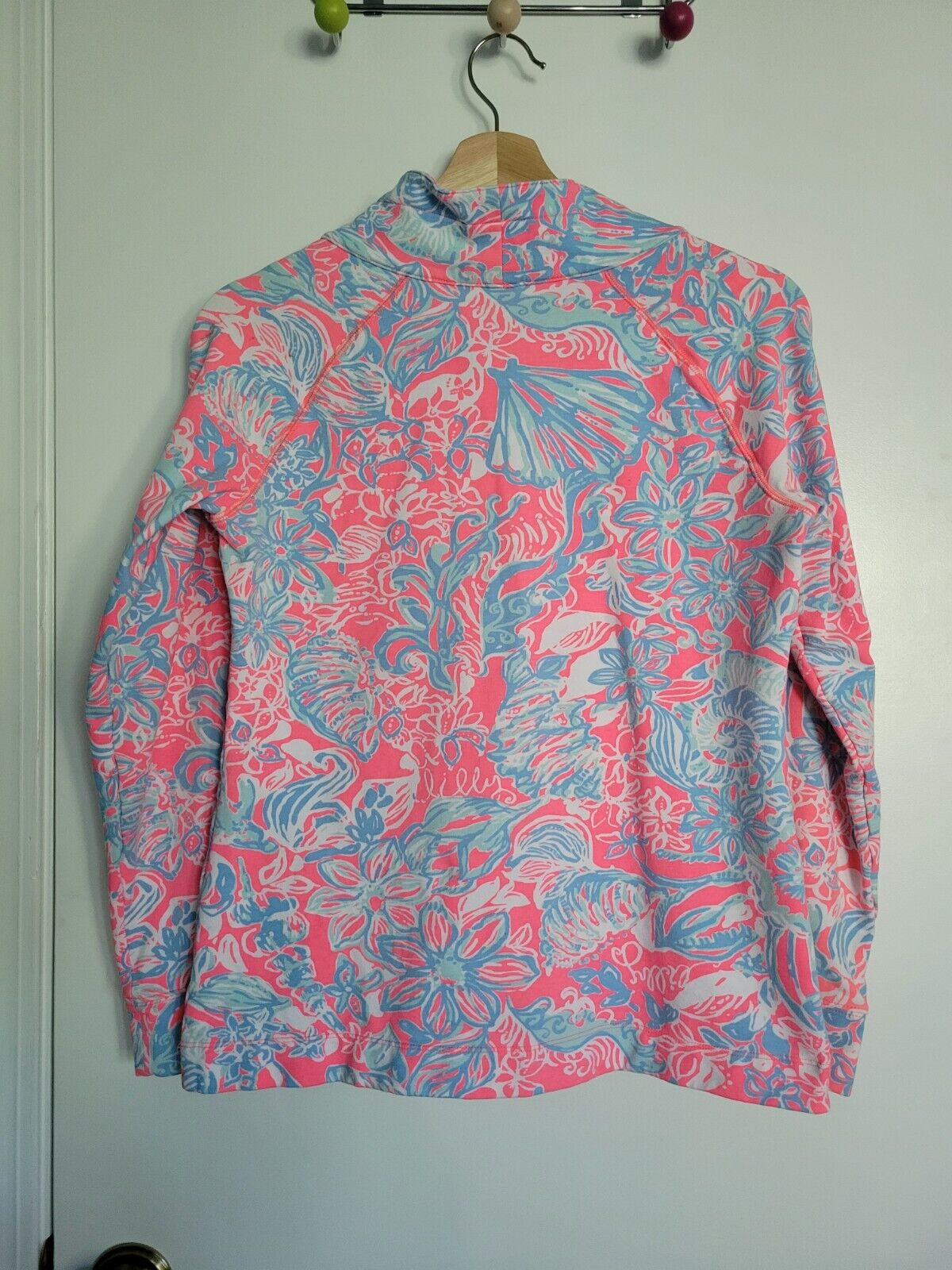 Lilly Pulitzer Skipper Popover Sz S Pink Sun Ray … - image 7