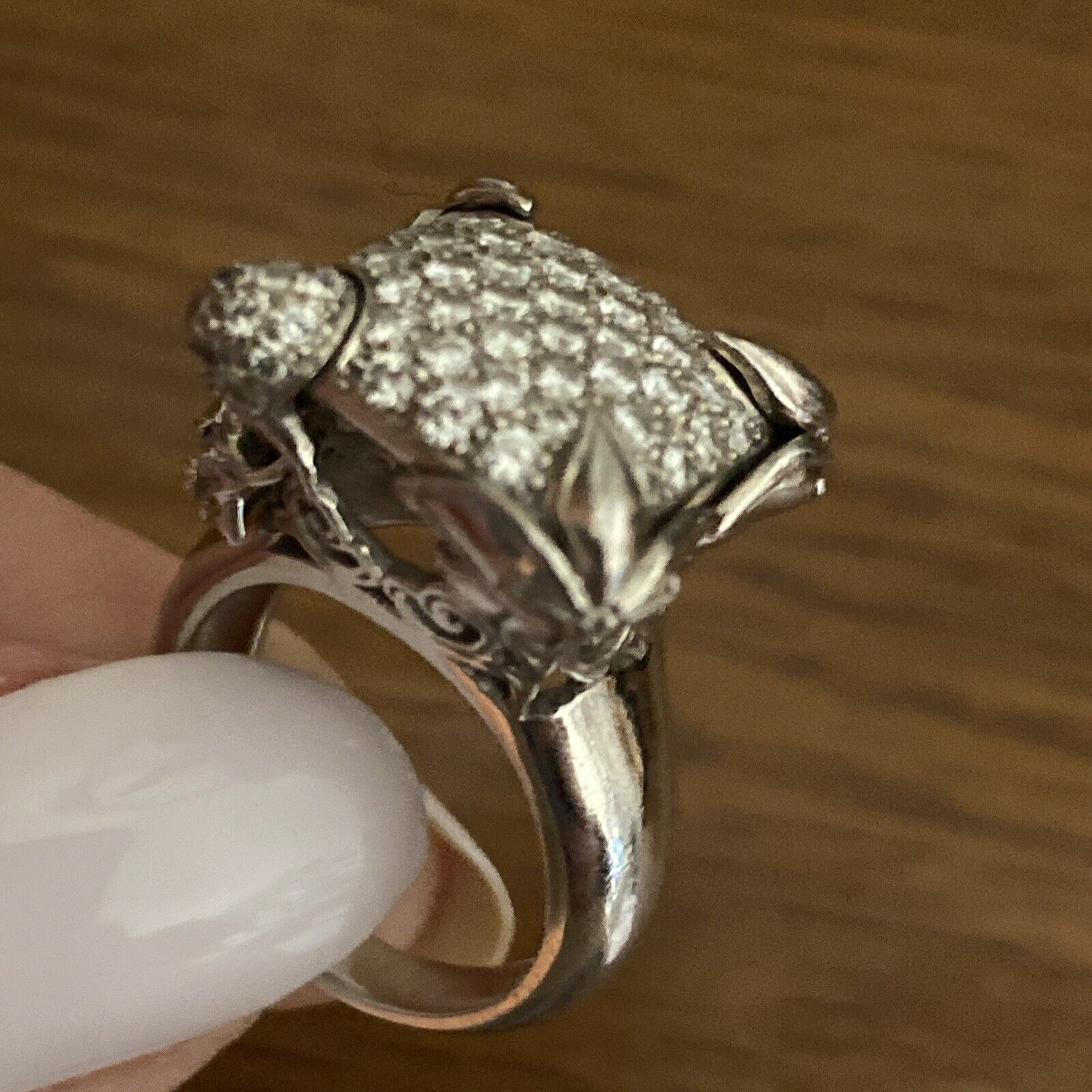 18k White Gold Diamond Carrera Y Carrera Ring - image 13