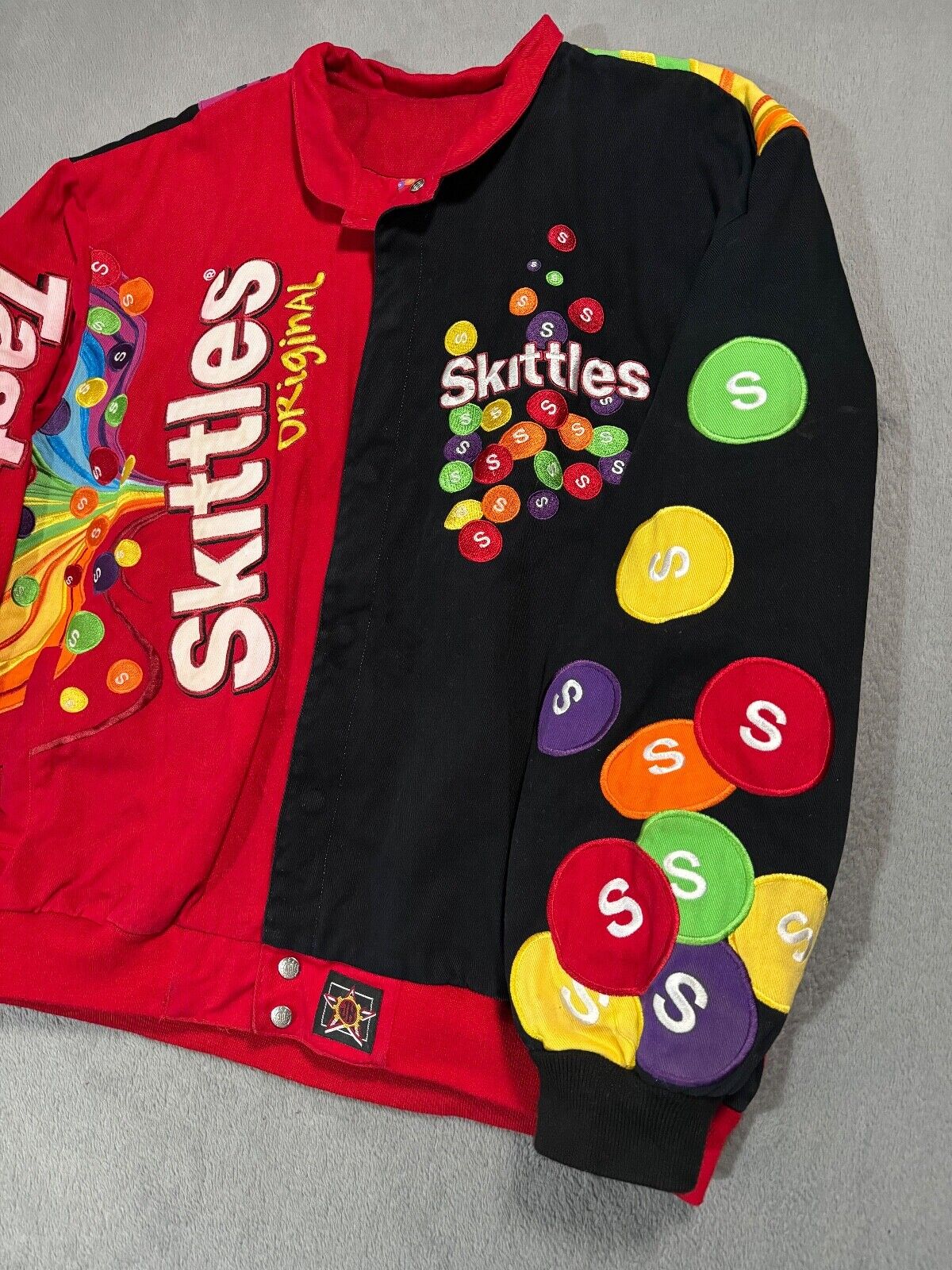 Vintage Skittles JH Design Nascar Varsity Bomber … - image 8