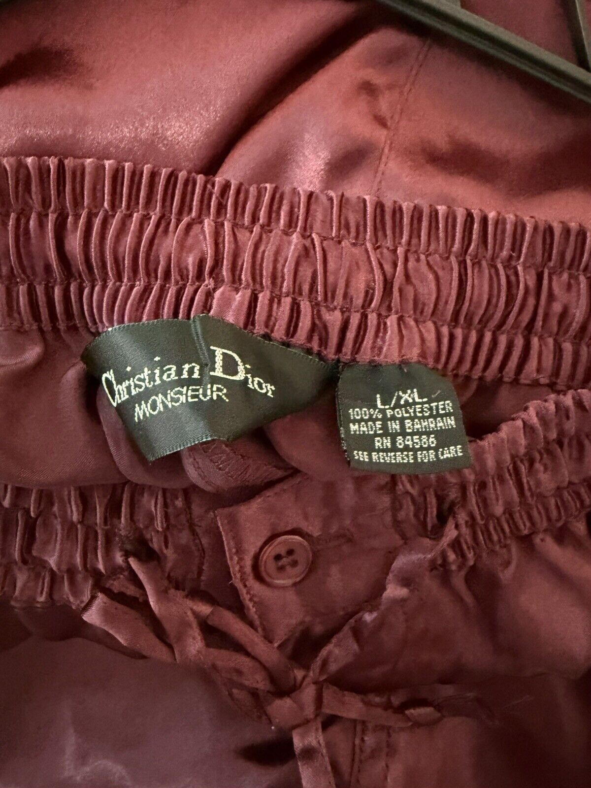 VTG Christian Dior Satin Shorts in Burgundy Red s… - image 3