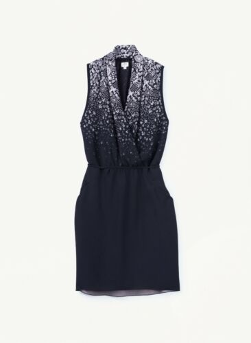 Aritzia Wilfred Sabine Diamond Printed Black Dress