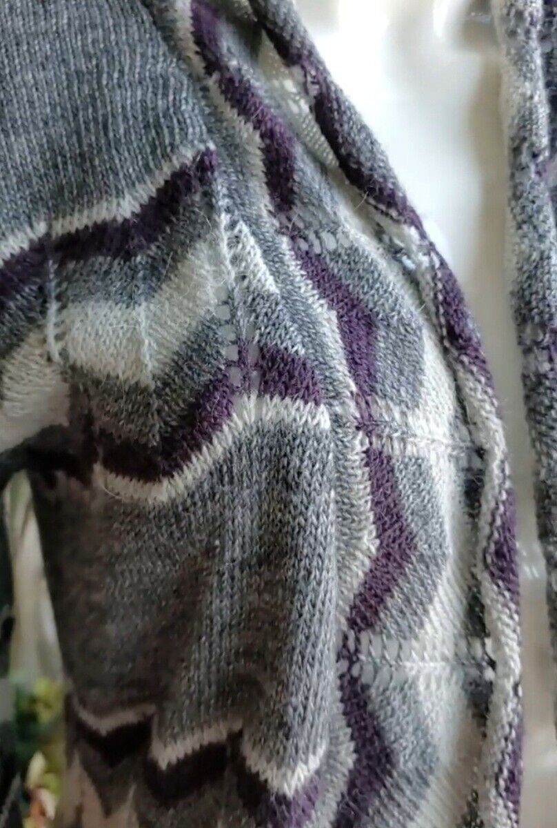 Lineamaglia Wool/Alpaca Blend Chevron Purple And … - image 2