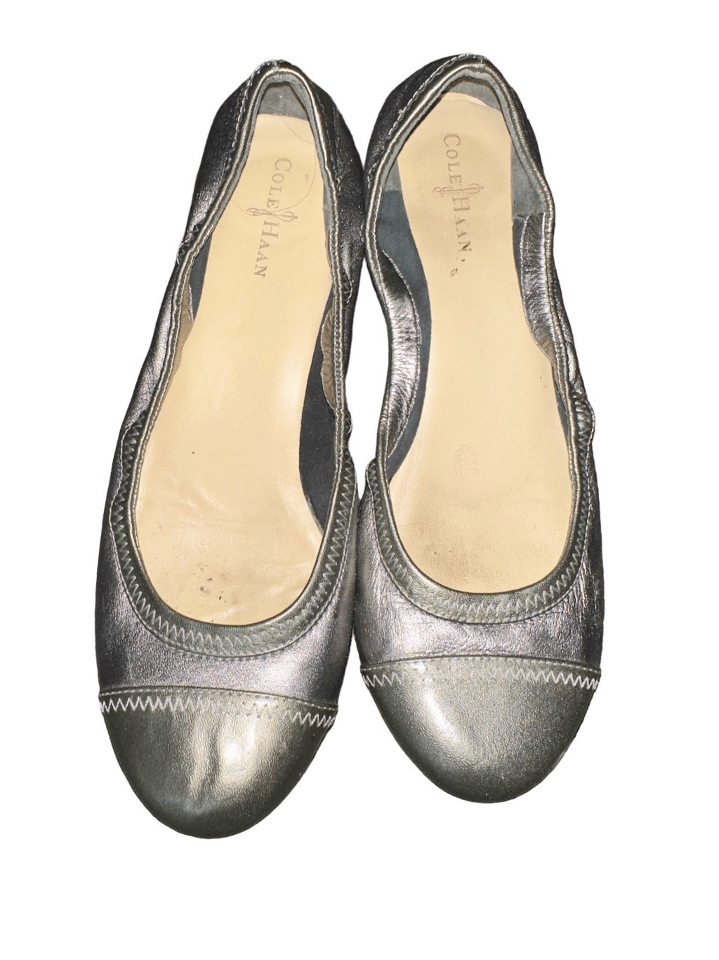 Cole Haan Pewter Silver Leather Wedge Heels - image 2