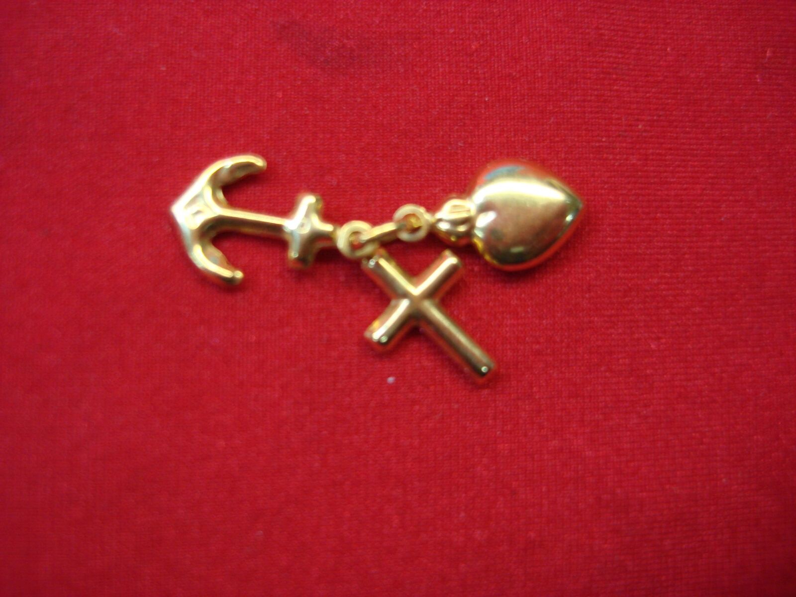 14K YELLOW GOLD FAITH, HOPE, & CHARITY CHARMS - V… - image 5