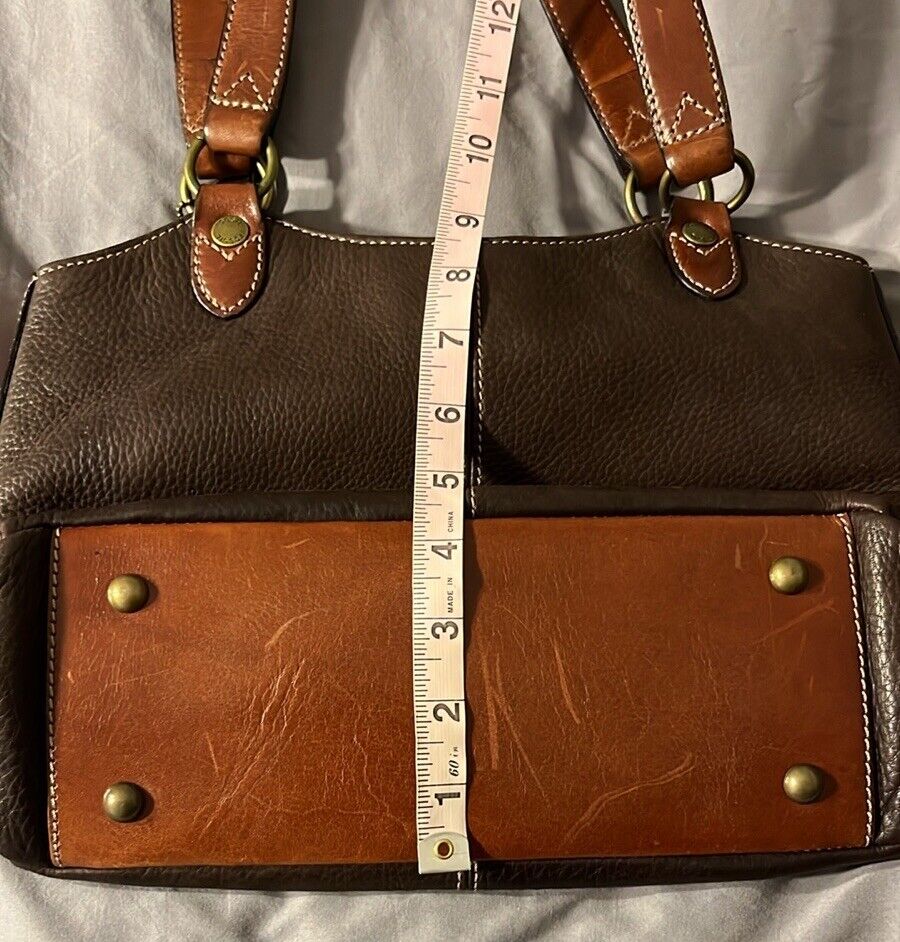 Fossil Leather Purse Chocolate Brown and Cognac - image 11