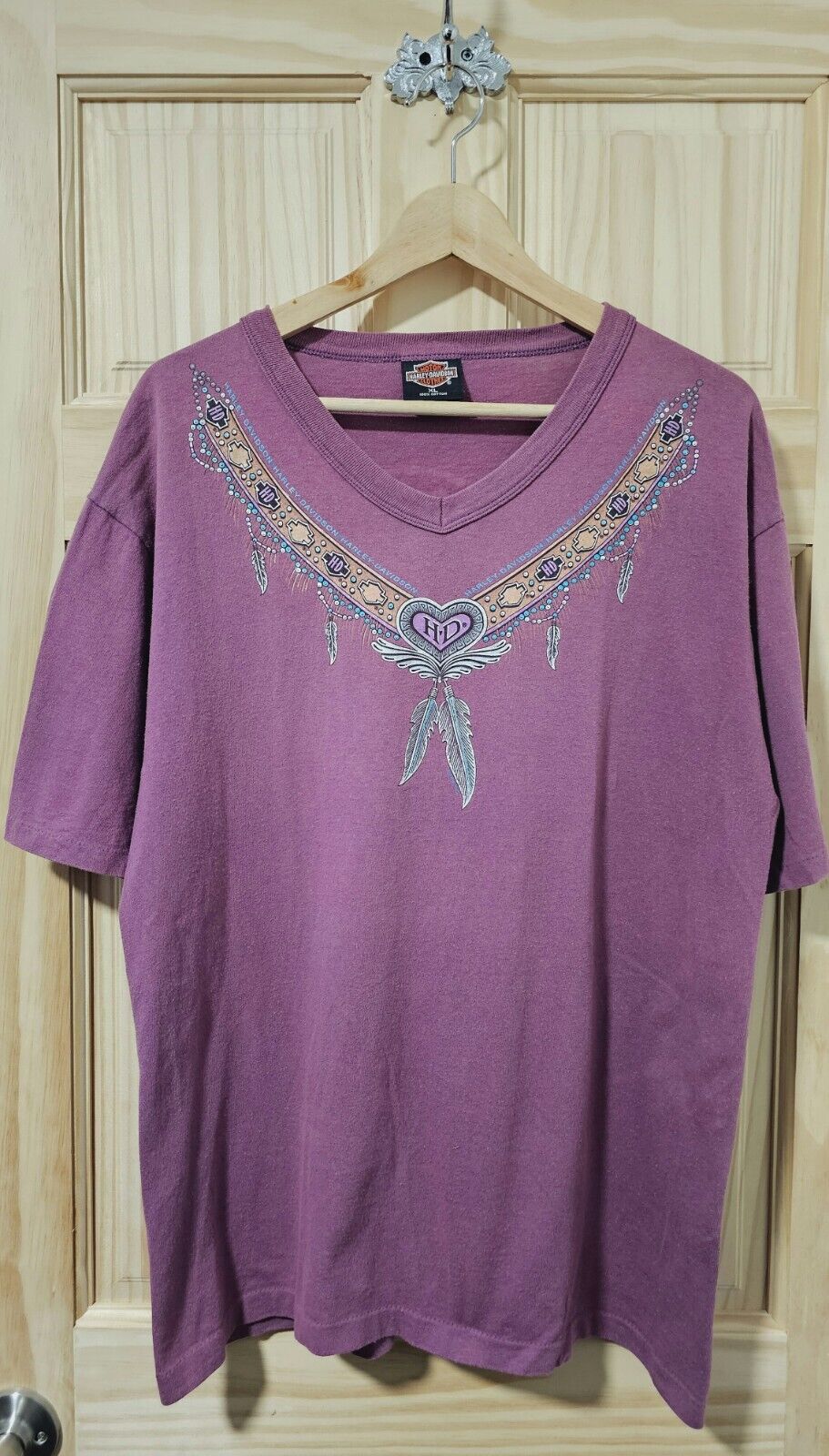 Vtg Harley Davidson Shirt 1991 Unisex Purple Ross… - image 1