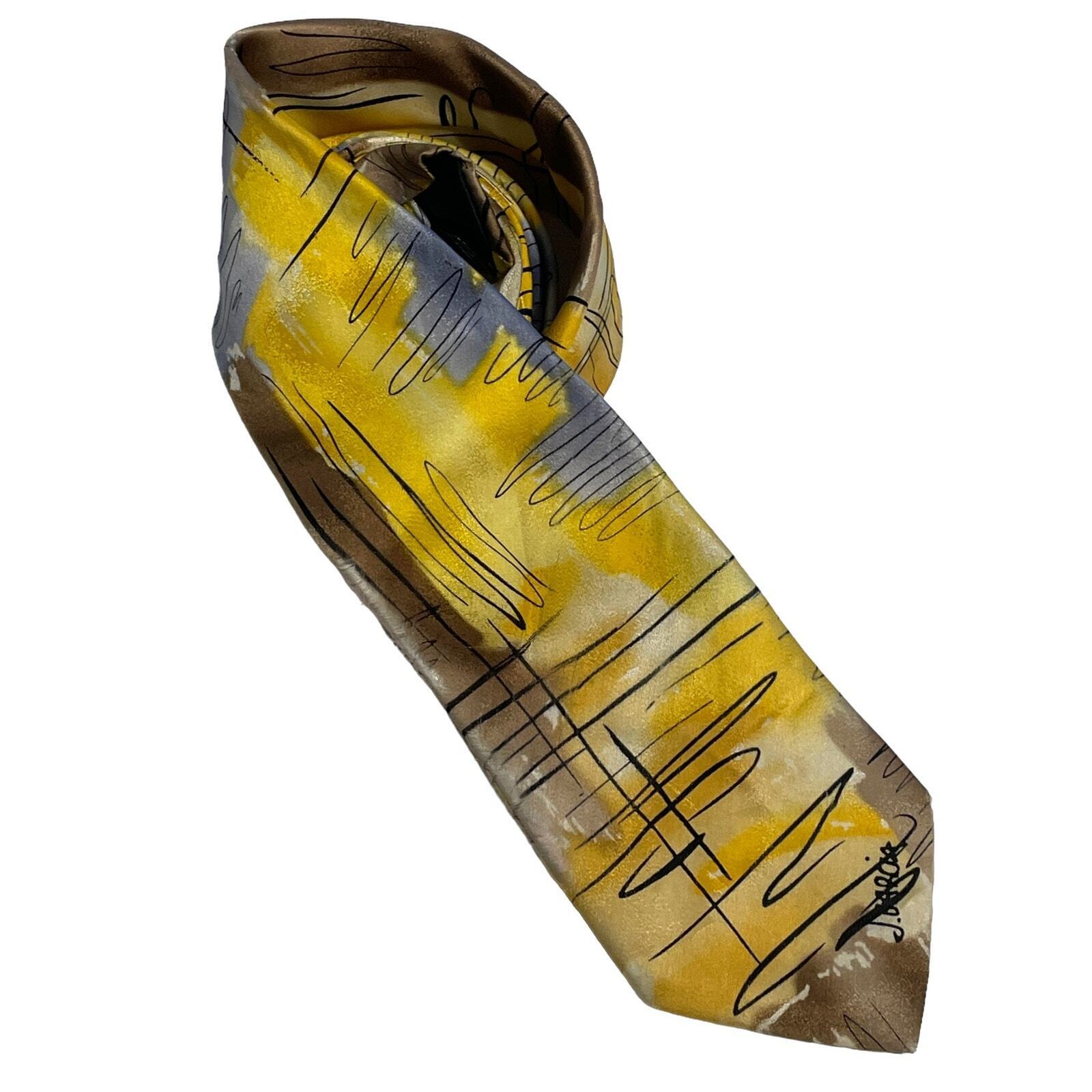 J. Garcia Special Edition Art Tie Mens Yellow Blu… - image 1