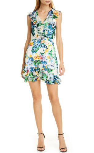 SALONI CeCe V-Neck Floral Print Dress Size US 12 U