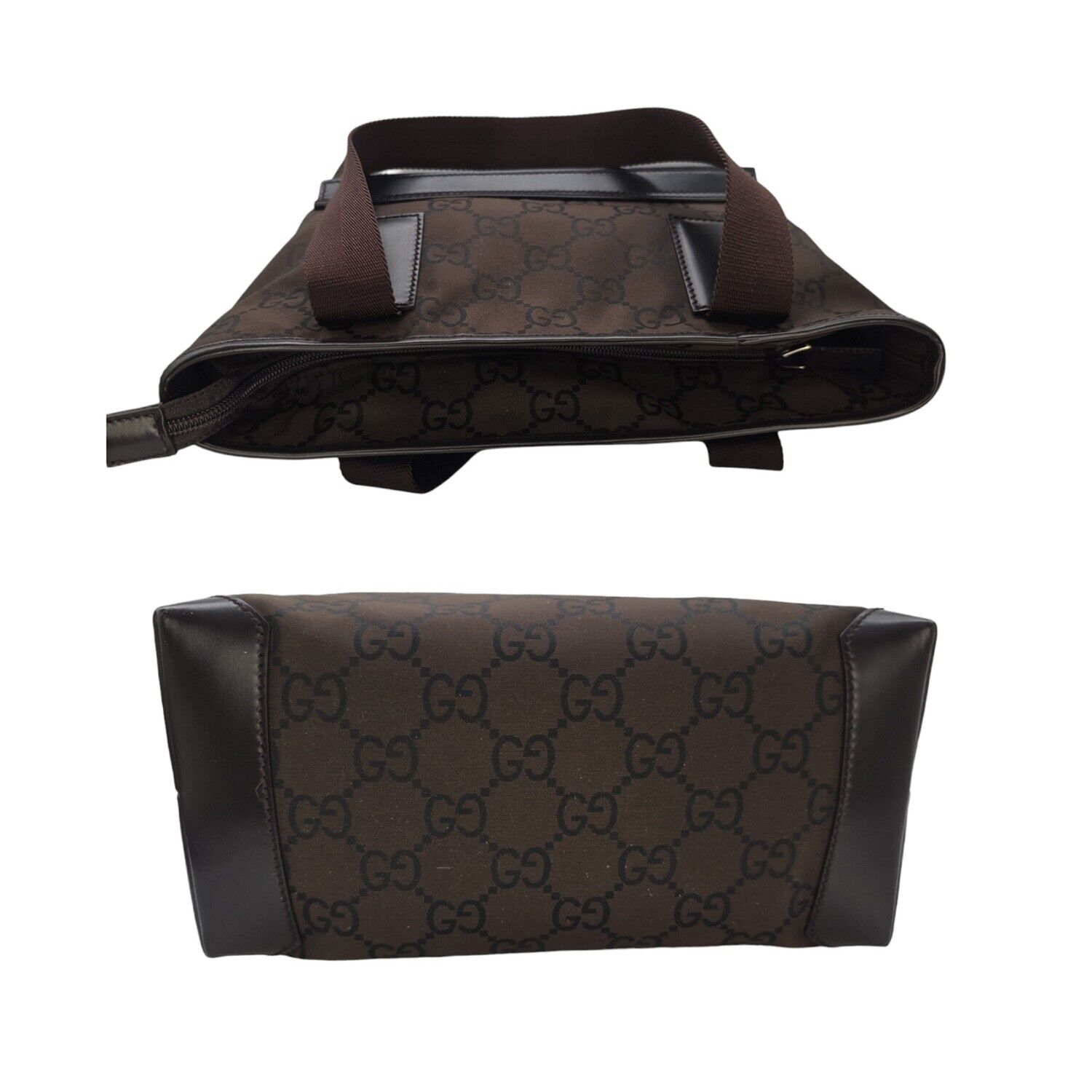 Gucci GG Monogram Nylon / Leather Tall Tote Brown - image 4