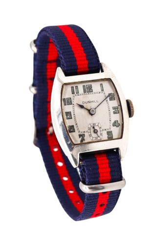 DUNHILL 1930 Art Deco Tonneau Wrist-Watch In Solid