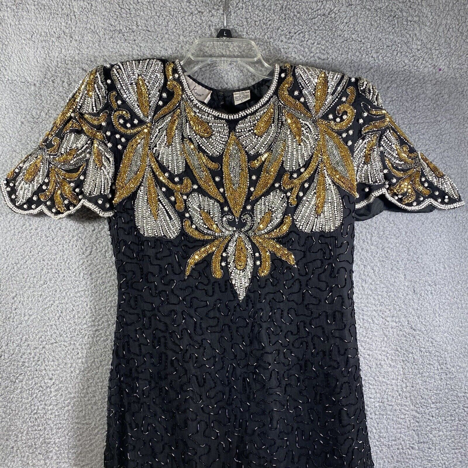 Vintage Laurence Kazar Beaded & Sequins Dress Wom… - image 3