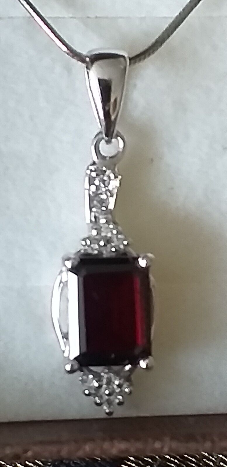 Vintage 2019 Garnet Pendant and CZ 925 Sterling S… - image 7