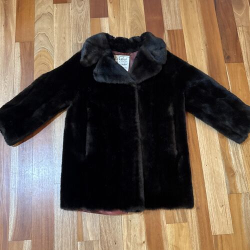 Vintage Priscilla Modes Lykafur Womens Brown Faux… - image 1