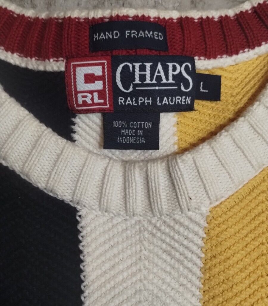 Vintage Vtg Ralph Lauren x Chaps Crest Crew Horiz… - image 3