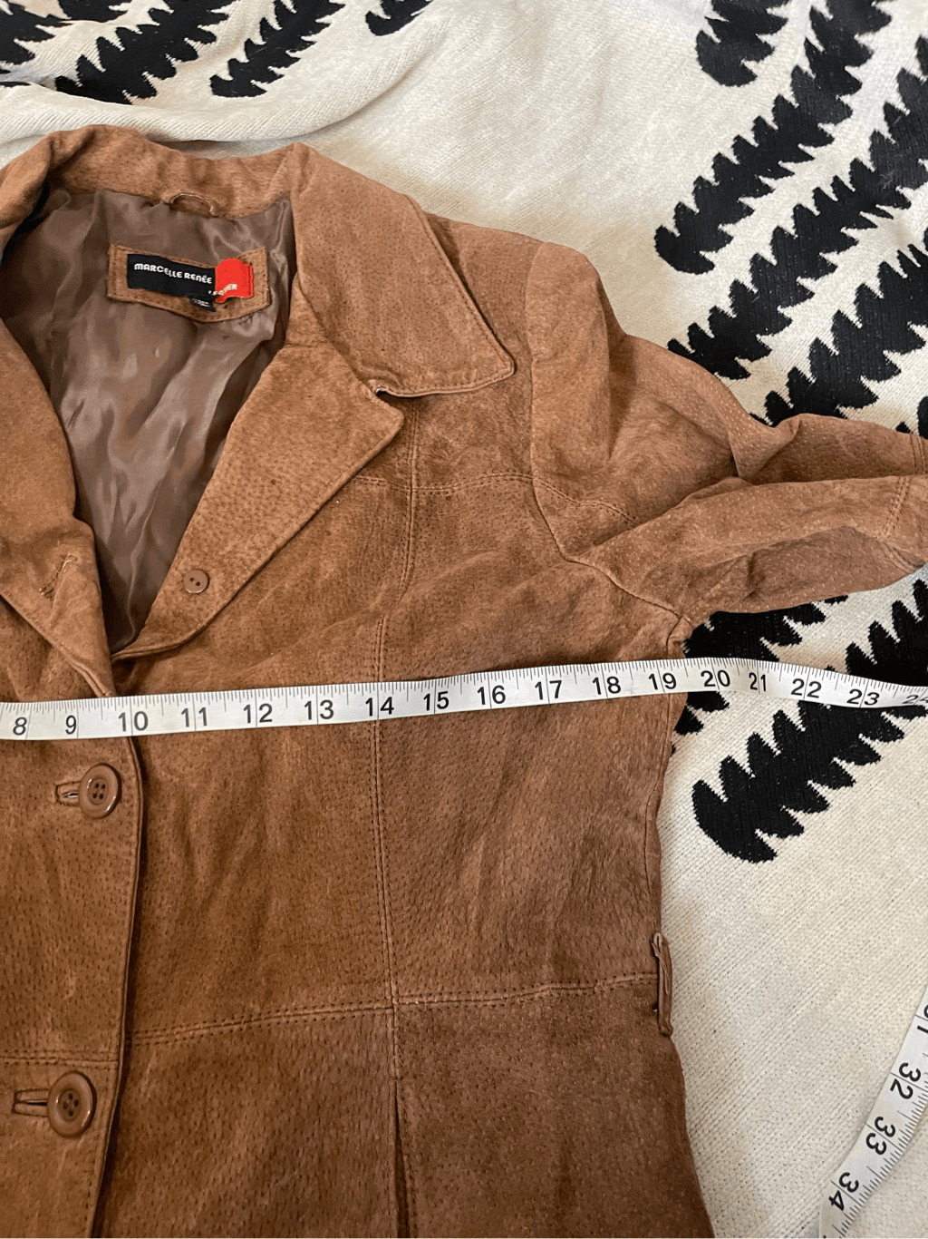 90s y2k brown real suede leather jacket size medi… - image 5