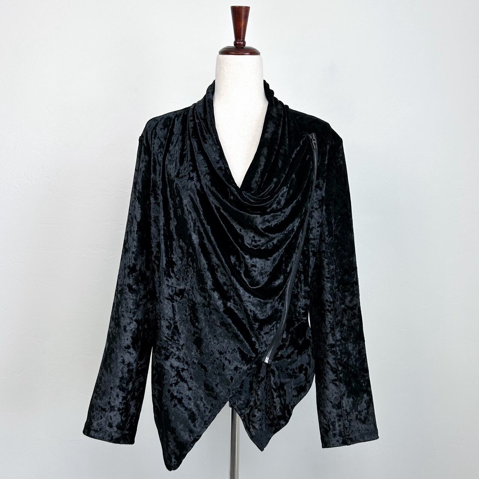 Anthropologie Blank NYC Moto Cowl Velvet Jacket - image 1