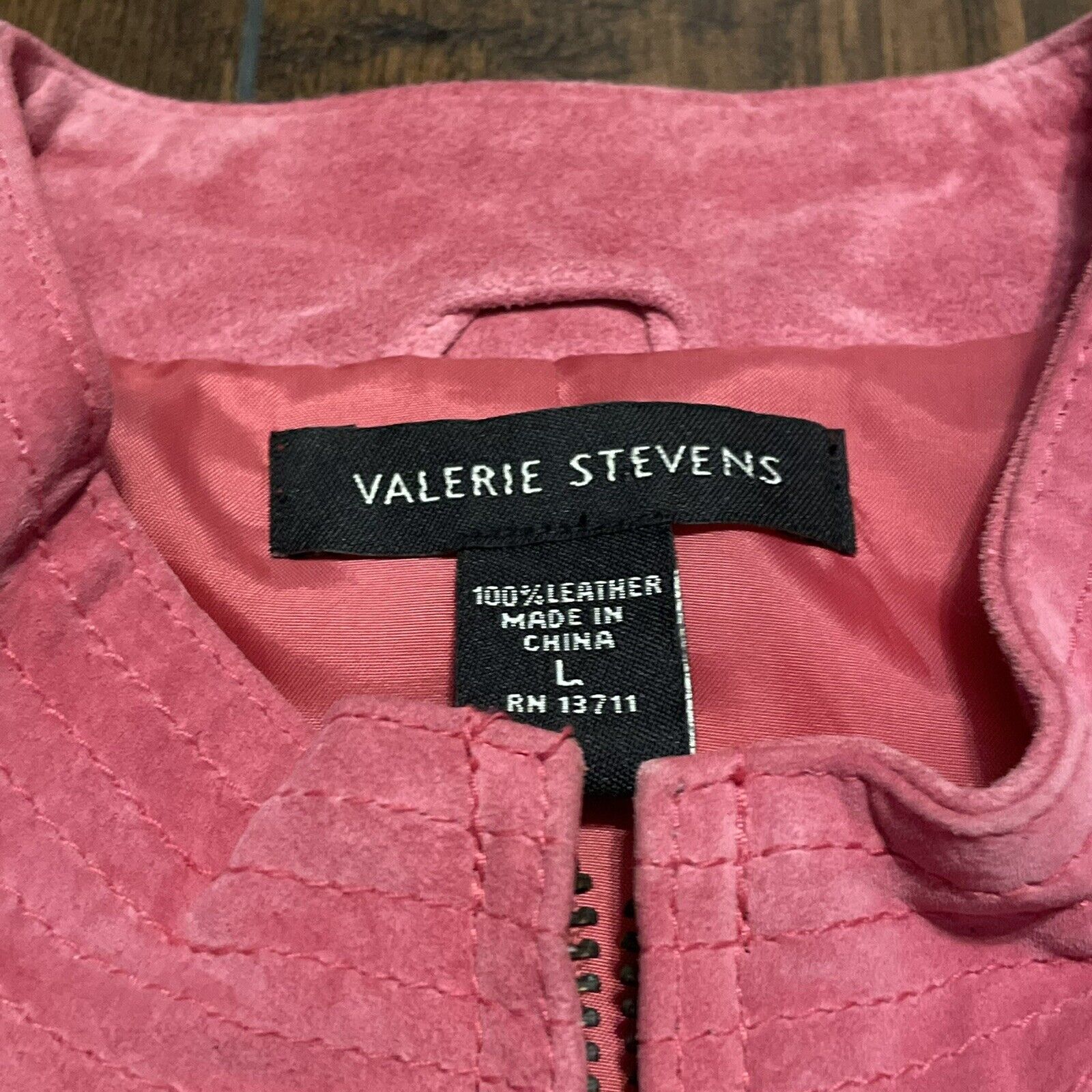 Vintage Valerie Stevens Pink Suede Leather Jacket… - image 5