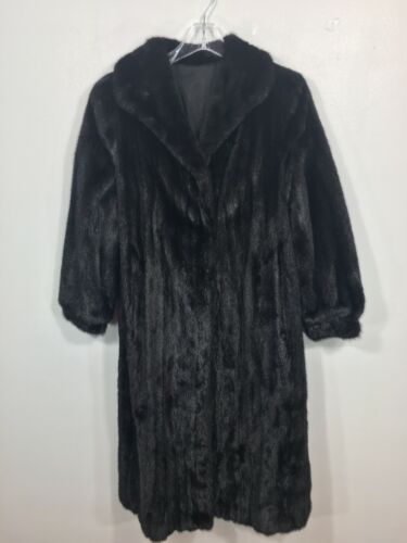 Classic MINK fur coat Jet Black Women's Small jac… - image 1