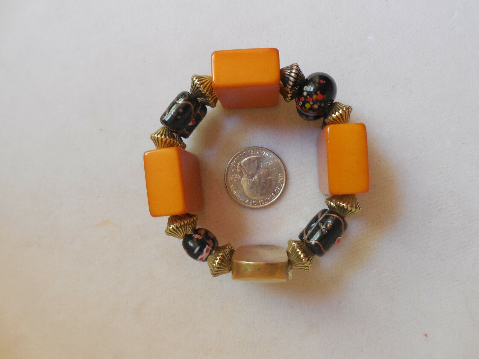 Vintage Bakelite Mahjong Tile Stretch Bracelet - image 10