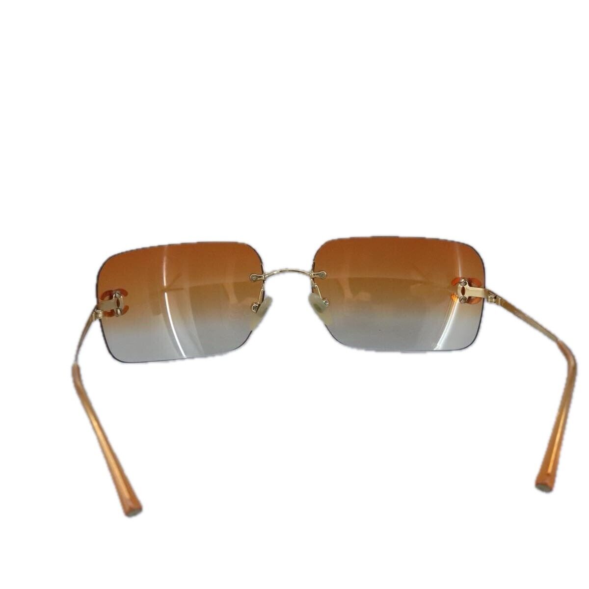 CHANEL Sunglasses metal Orange CC Auth bs20085 - image 2