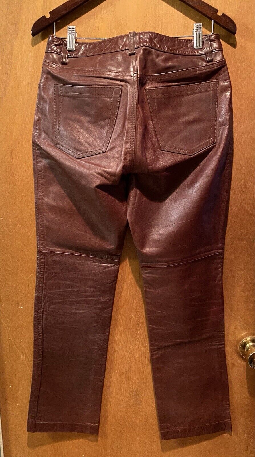 Vtg Gap Brown Real Leather Bootcut Womens Y2K Bik… - image 11