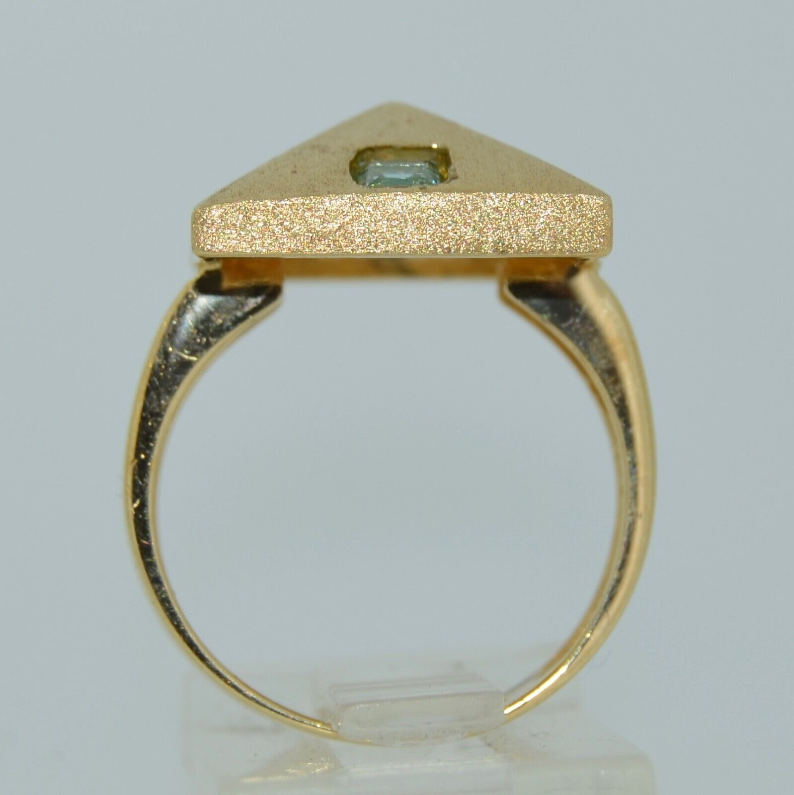 Italian 14K & Aquamarine Modernist Ring - image 13