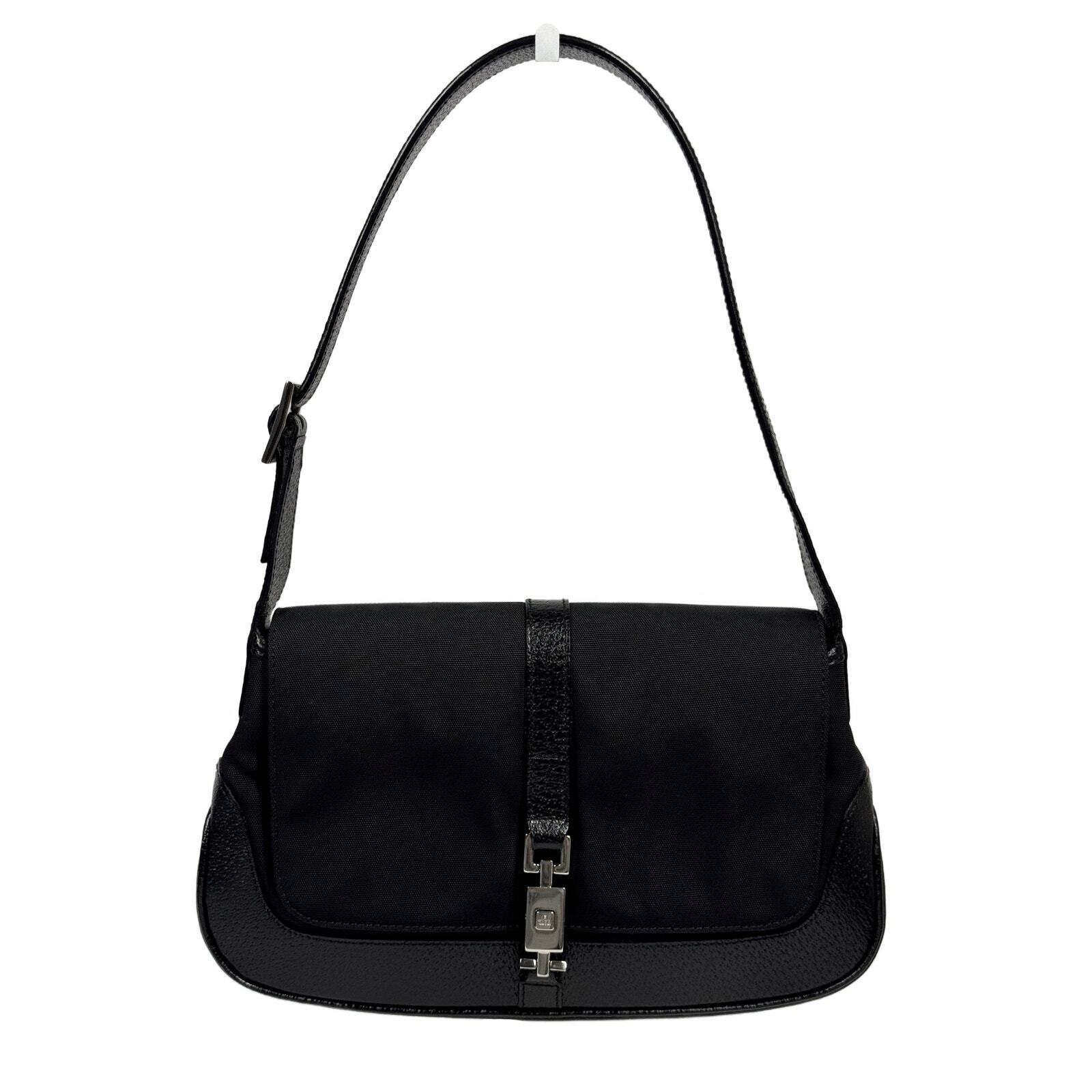 Gucci Vintage Black Canvas & Leather Small Jackie… - image 1