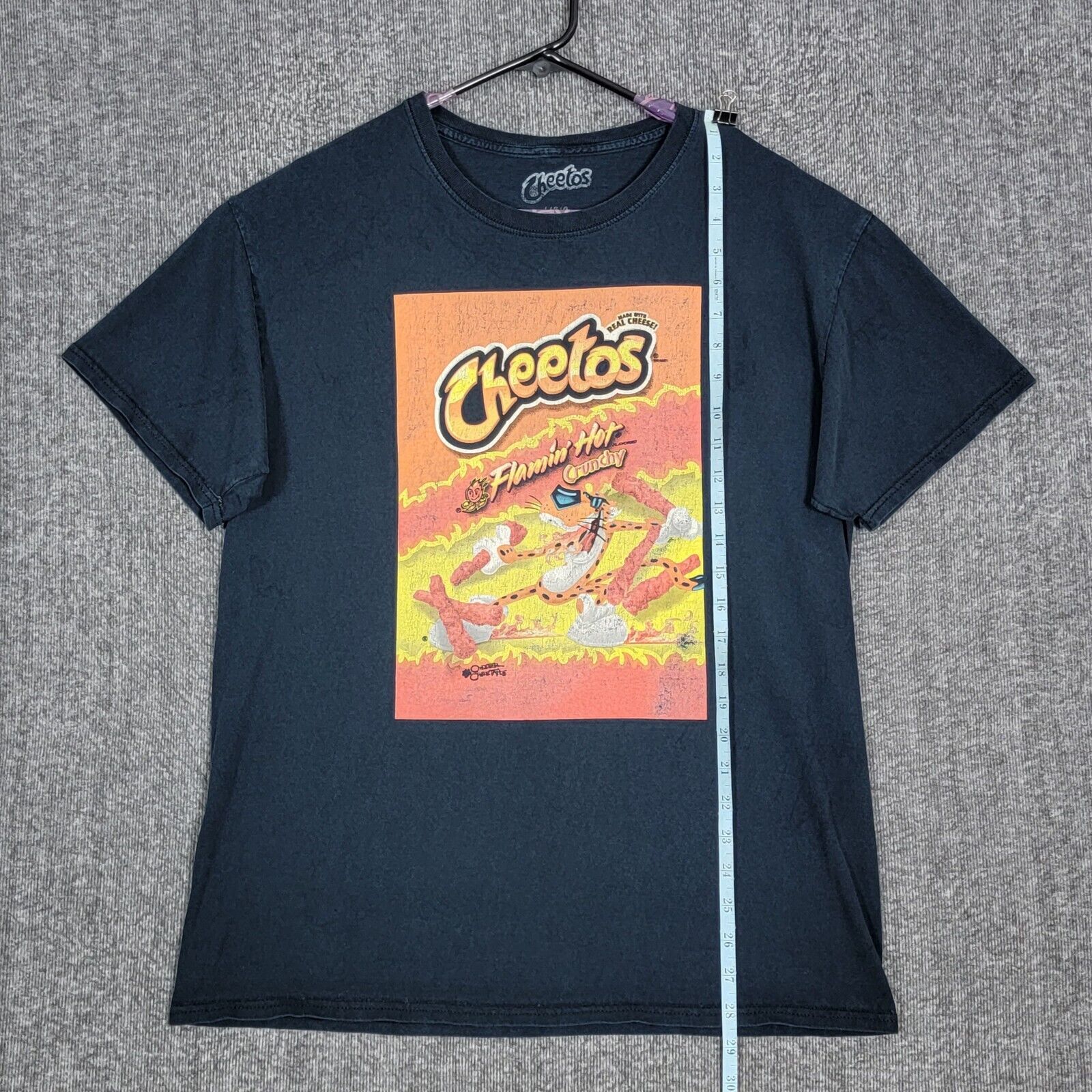 Cheetos T- Shirt Mens Large Black Flamin Hot Crun… - image 3