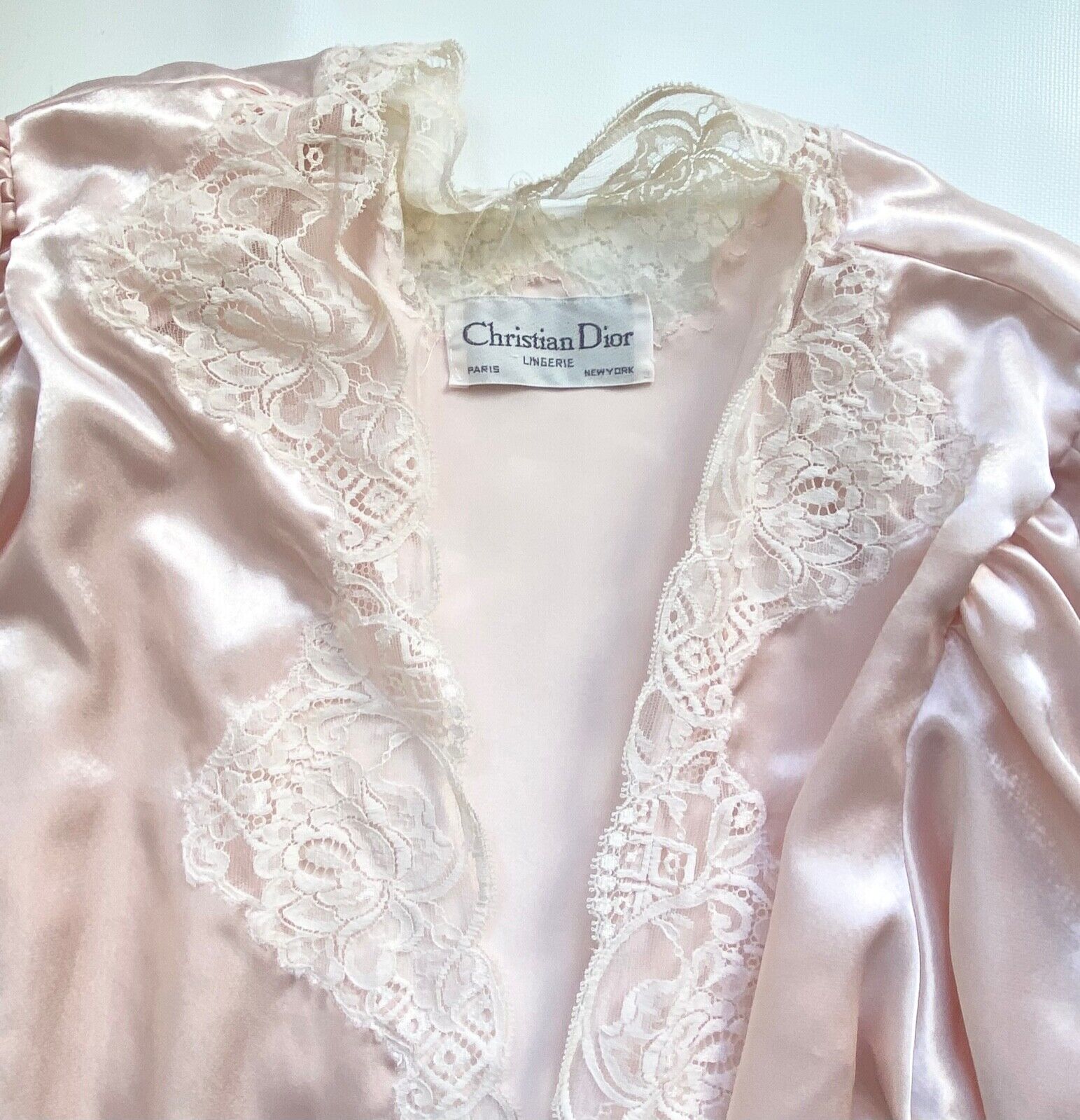 Vtg CHRISTIAN DIOR Pink Pegnoir Set Robe and Nigh… - image 12