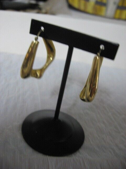 14k GOLD HOLLOW HOOP EARRINGS - image 2