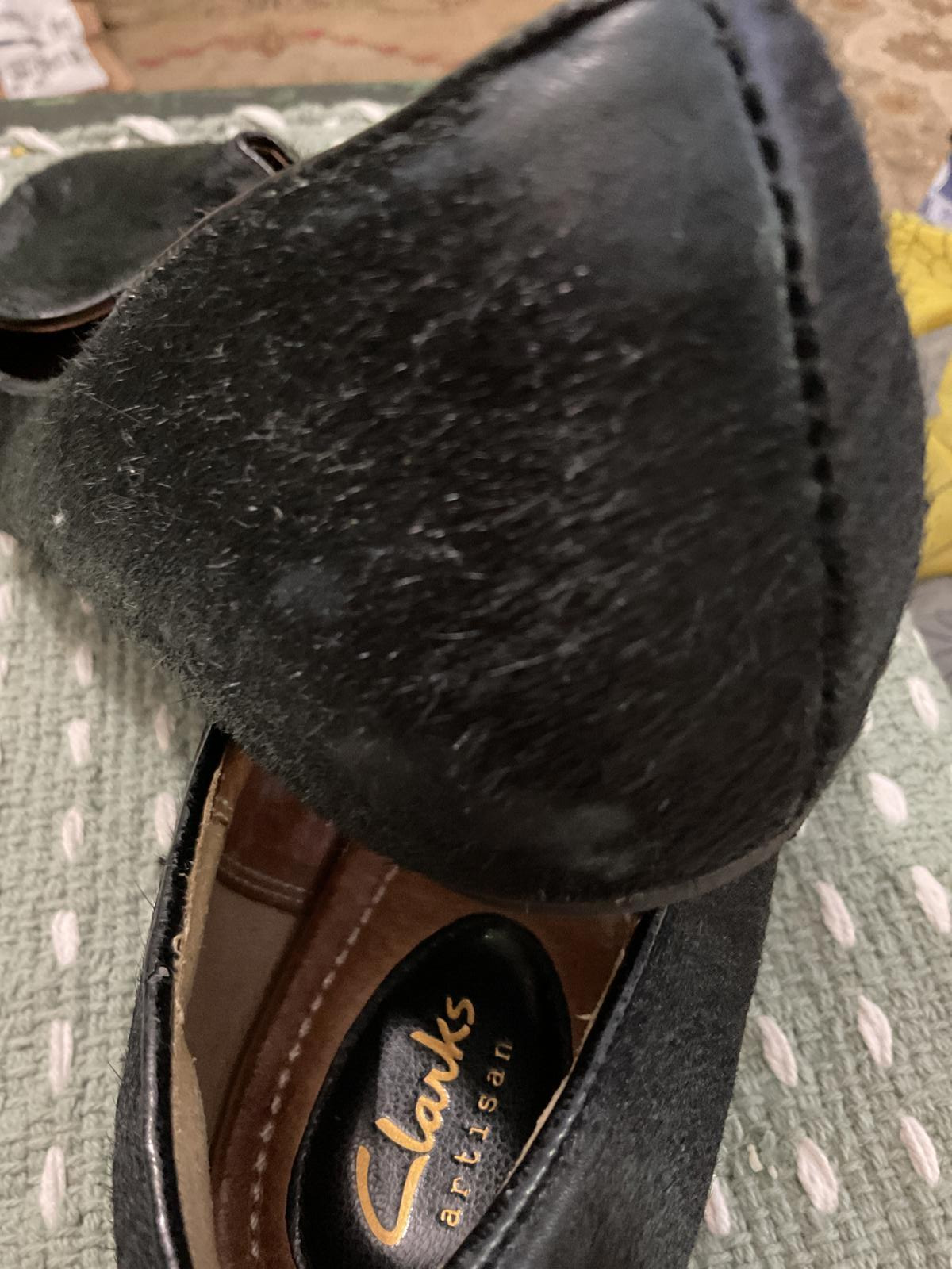 Stylish Clark's Artisan Black Mohair Slip on Loaf… - image 8