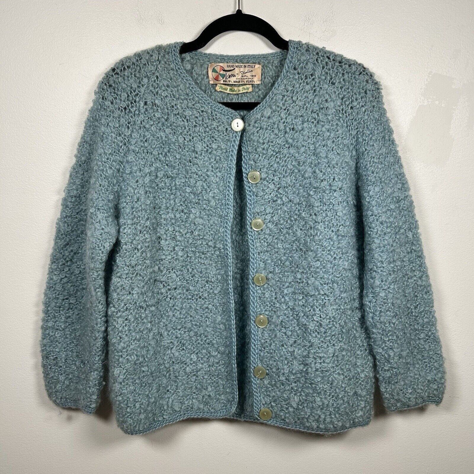 Vintage 60s Mohair Cardigan Sweater Made in Italy… - image 1