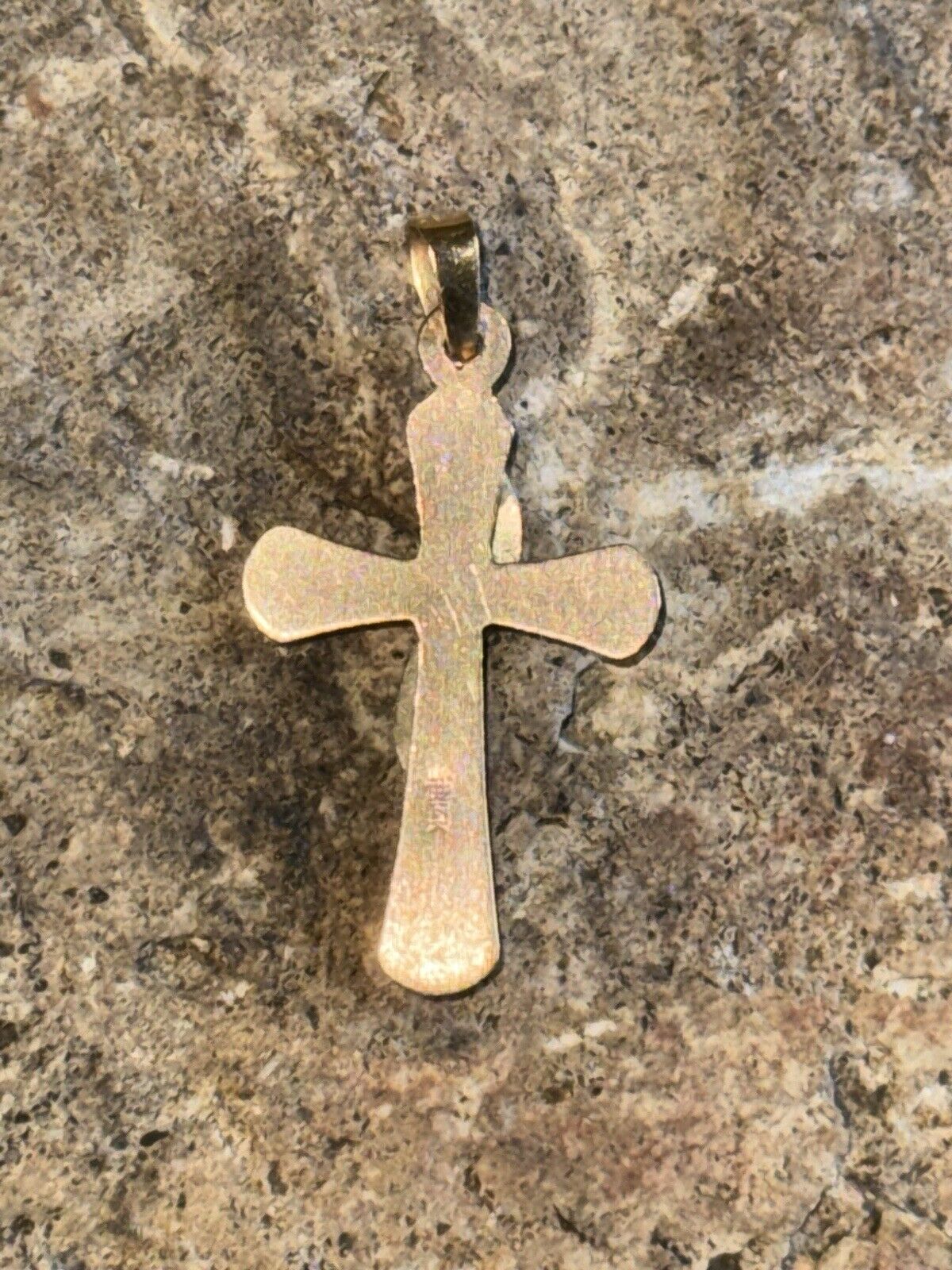 spectacular 14K yellow & white gold cross pendant… - image 6