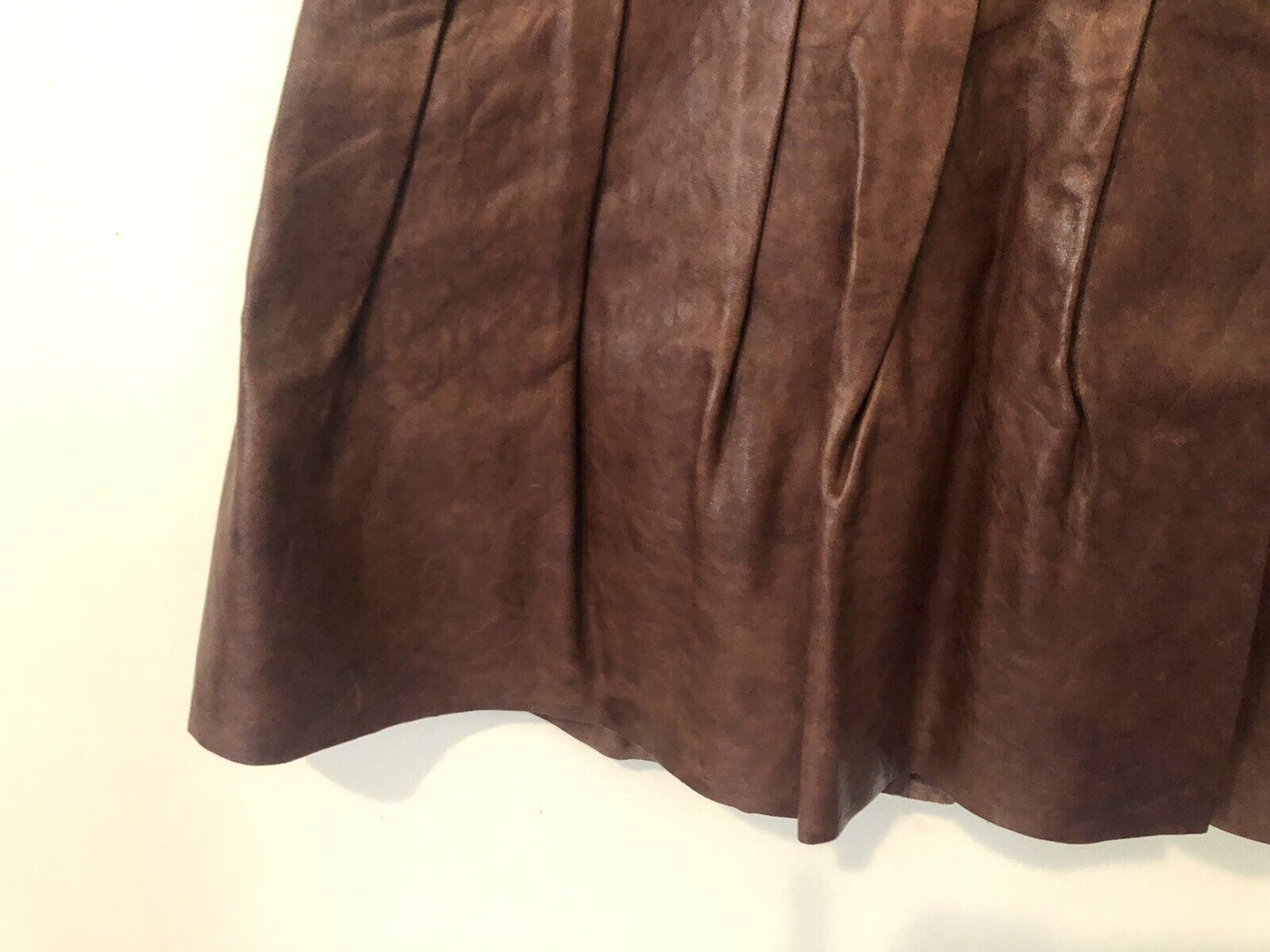 Diane Von Furstenberg Cognac Brown Leather Skirt … - image 3