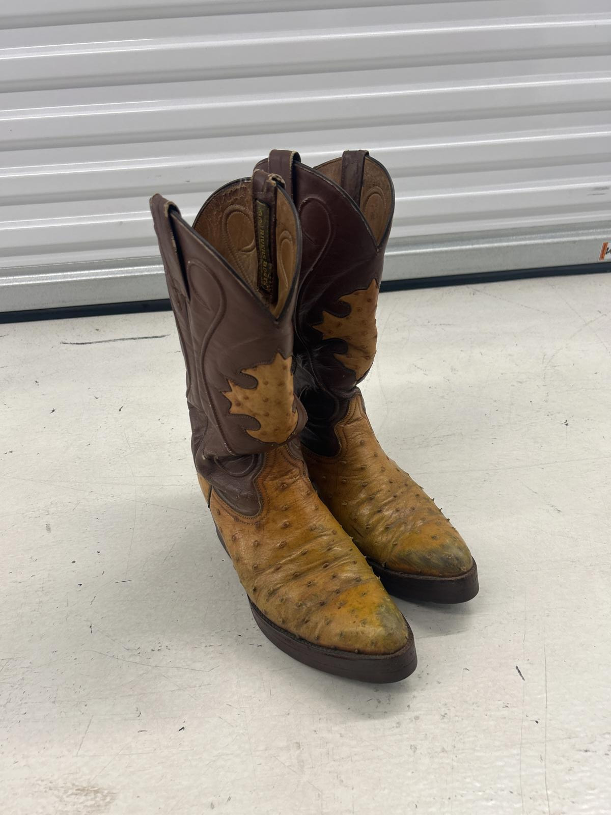 Vintage Cowboy Boots - Unique Yellow & Brown Leat… - image 2