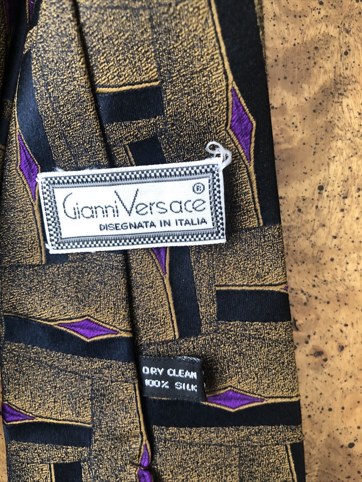 Original Gianni Versace 90’s Geometric Silk Tie, … - image 3