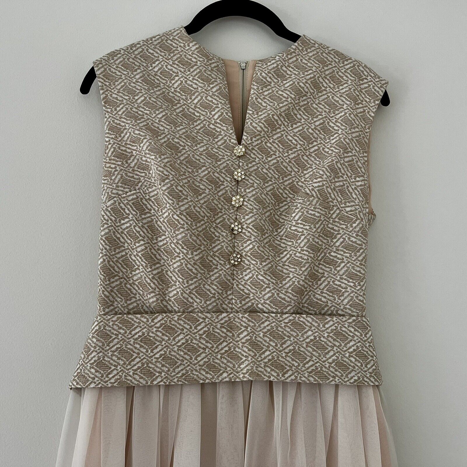 Sleeveless Gold And Pink Vinyasa 60s/70s Dress - image 3