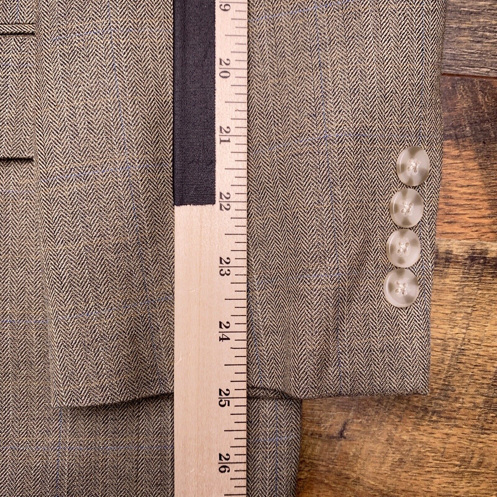 Black Brown 1826 Essentials Blazer 44R Tan Herrin… - image 13