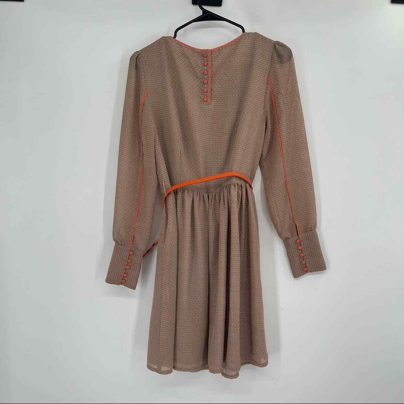 Darling Orange Long Sleeve Boho Retro Dress - image 5