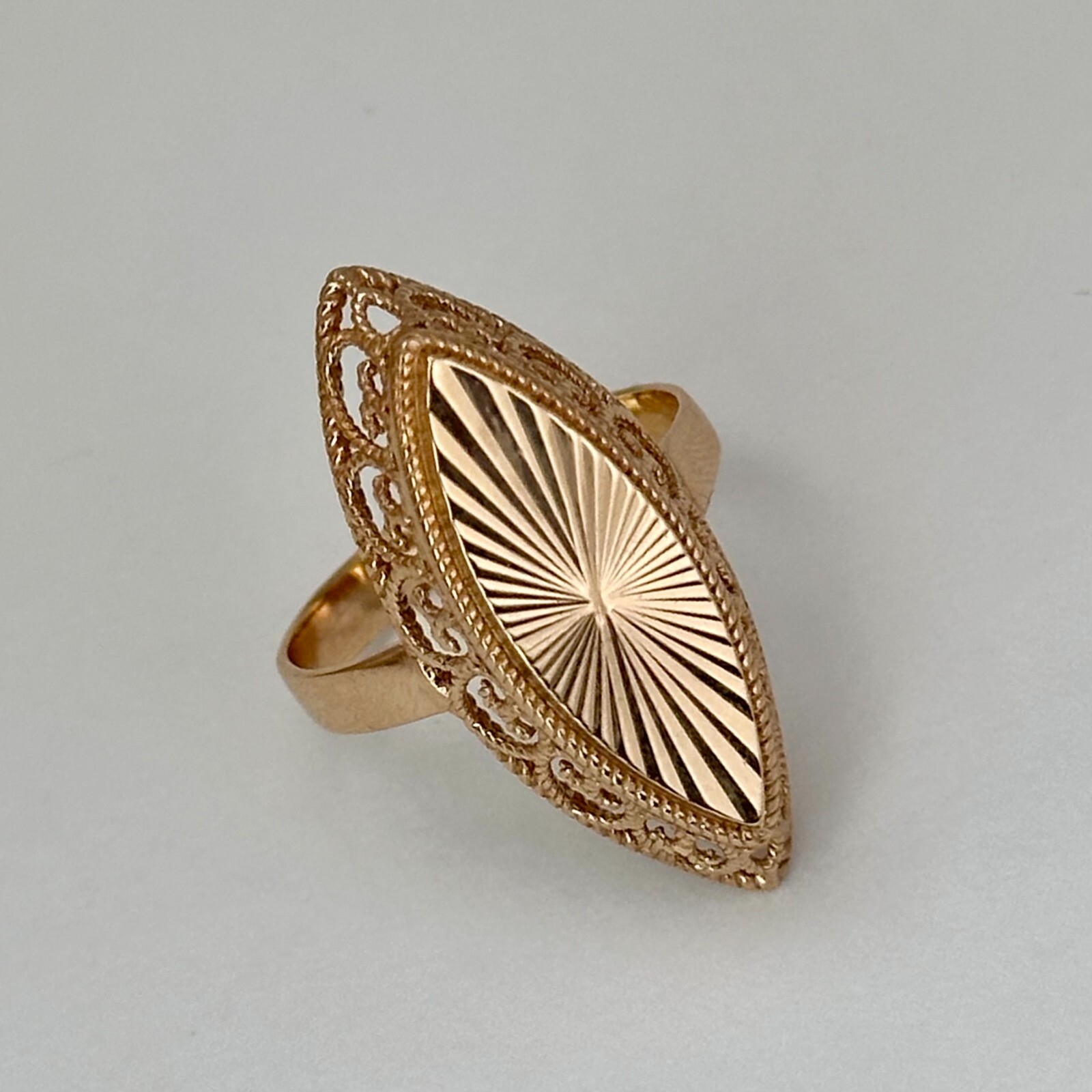 Chic Vintage Original Rose Gold 585 14k Ring US 5… - image 6