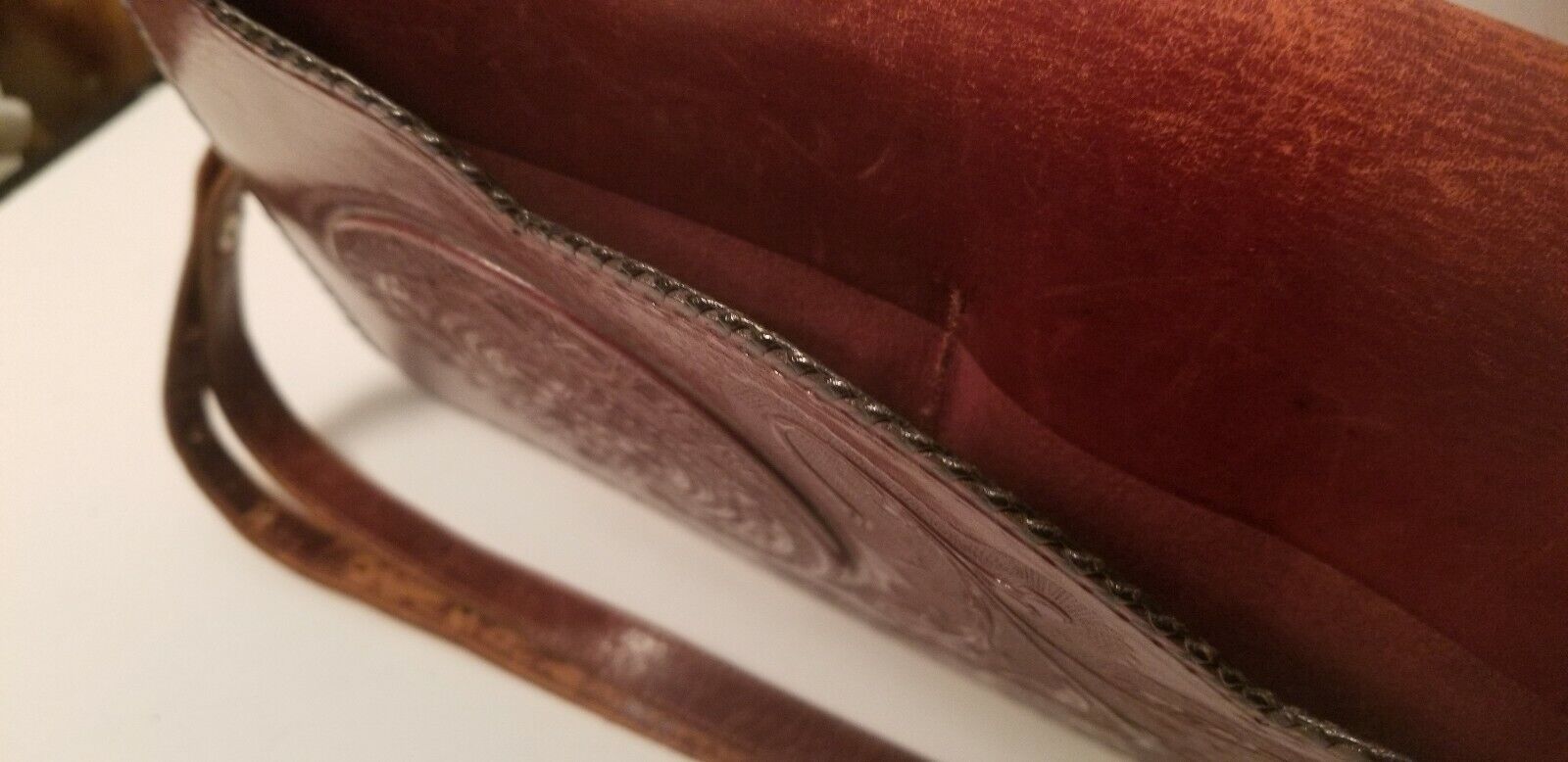 Vintage Burgundy/Red Leather Vintage Purse - image 7