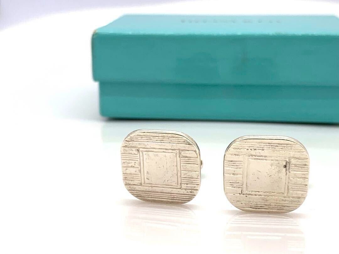 Authentic Tiffany & Co. Cufflinks Silver Pre-owne… - image 4