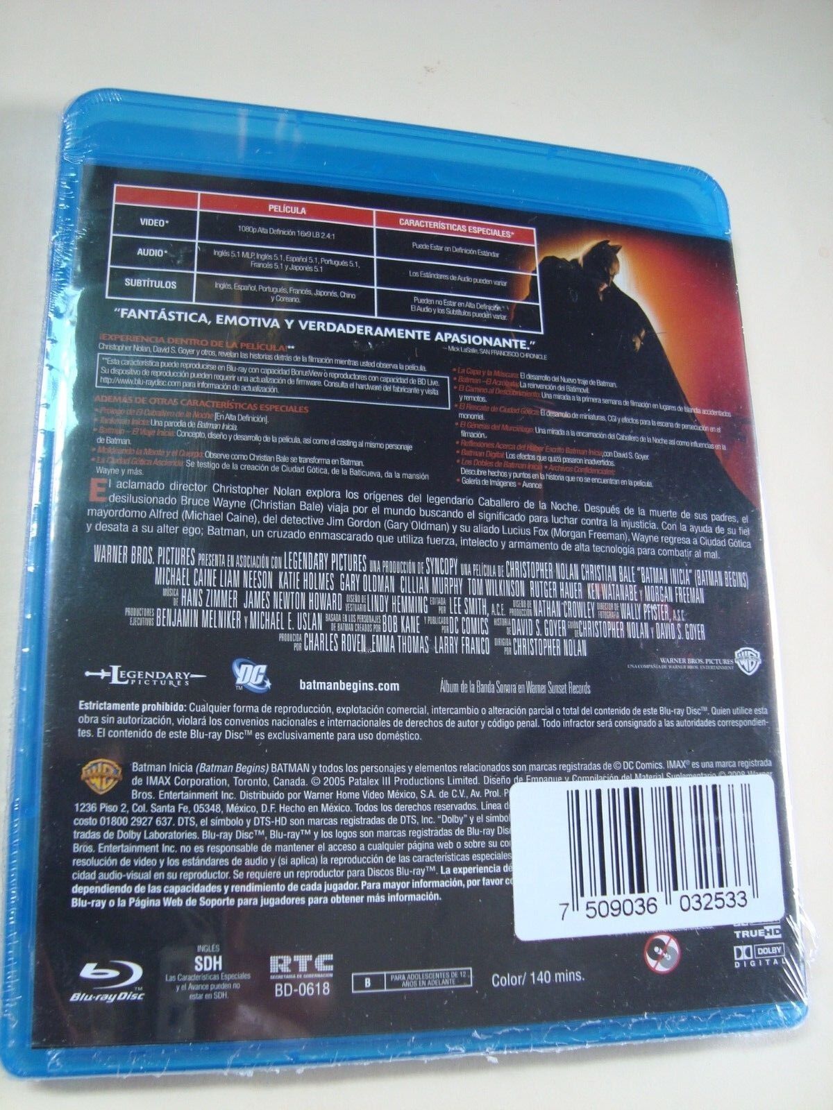 BATMAN BEGINS INICIA BLU RAY mexican edition ENGLISH SPANISH FRENCH AUDIO |  eBay