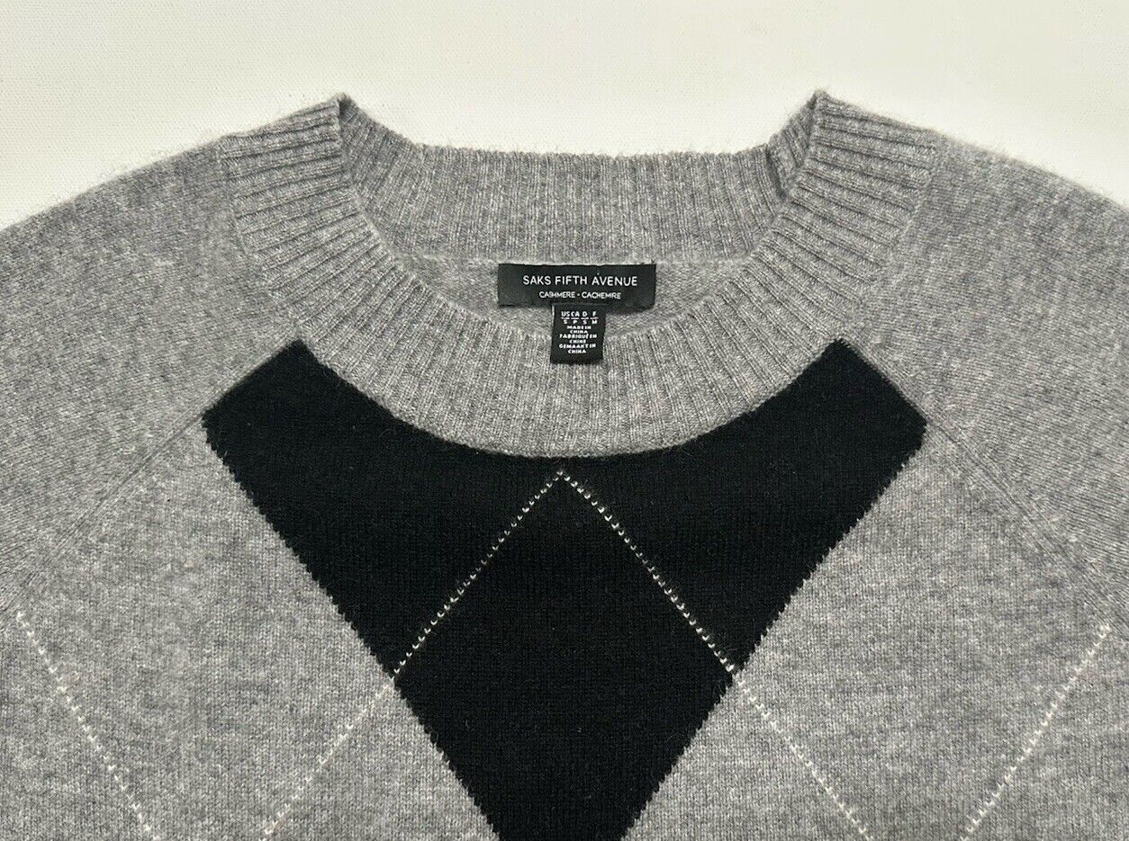 Saks Fifth Avenue Women’s 100% Cashmere Gray Prep… - image 3