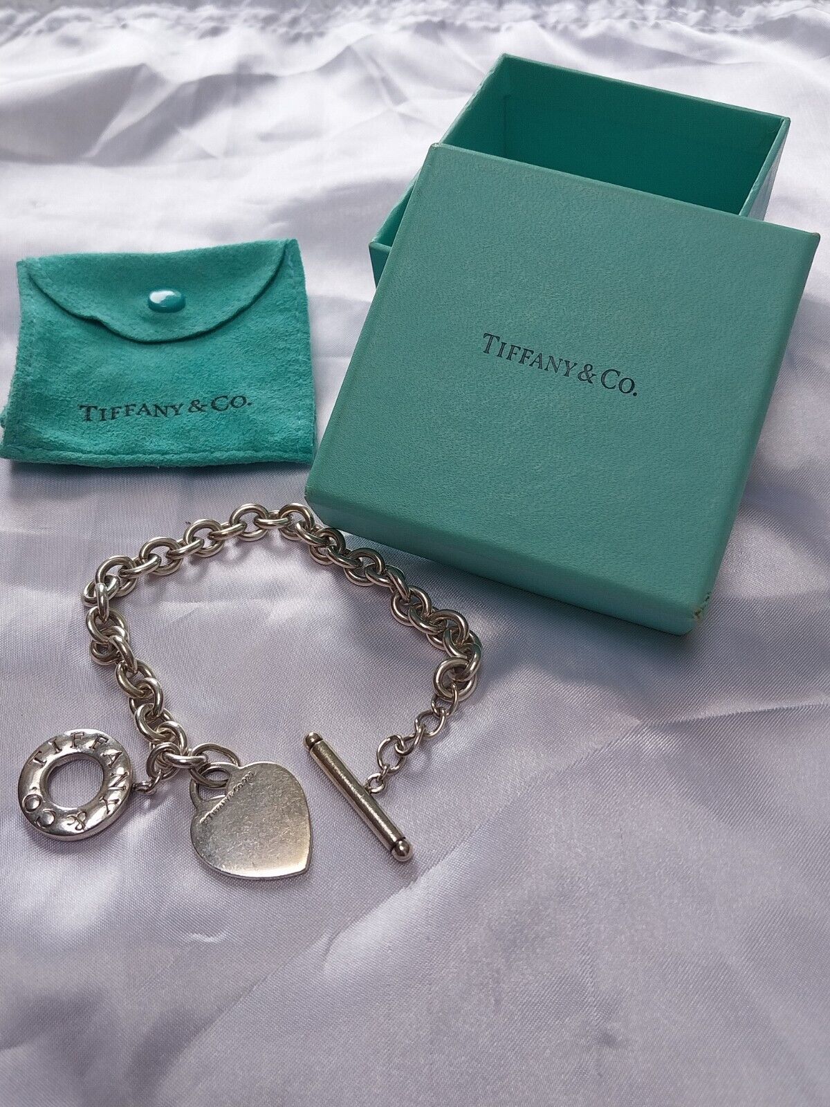 Tiffany & Co Sterling Silver Blank Heart Toggle C… - image 3