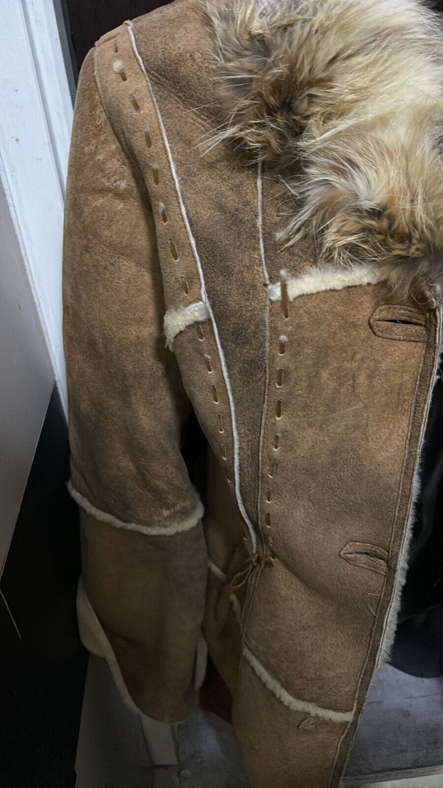 Shearling Genuine Leather Sheepskin Coat Used Wom… - image 4