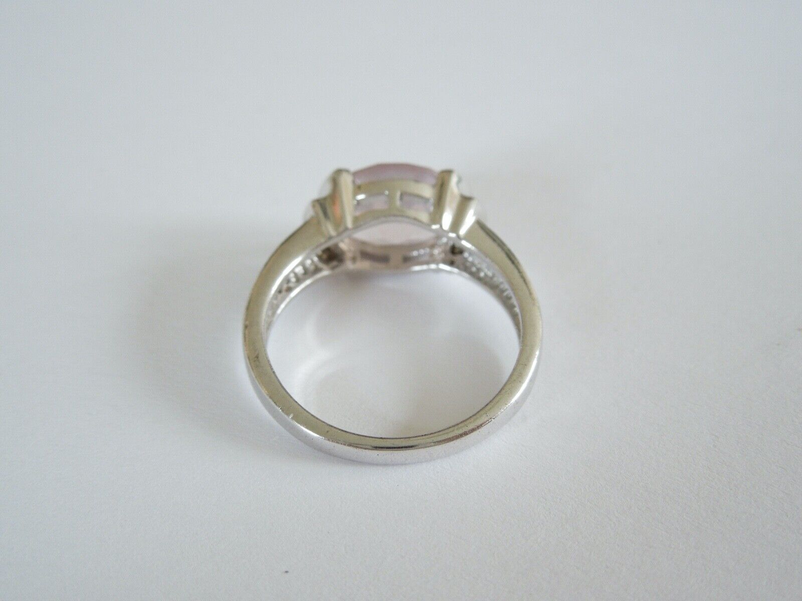 925 Sterling Silver Ring with Rose Quartz 3.6 g/S… - image 5